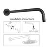 Practical Matte Black Replacement Shower Arm Wall Mounted Bathroom Accesspru for Enhances Shower Experience Daily Use