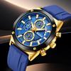 Multifunctional Quartz Men'S Watch Chronograph Silicone Strap Watch 913