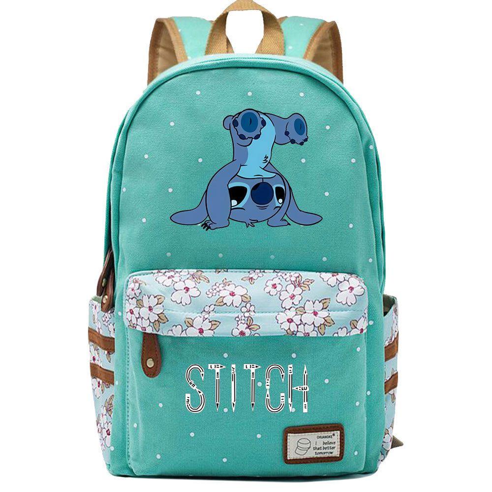 Lilo Stitch Backpack In Pink Or Blue Perfect For School Or Travel Made From High-quality Oxford Cloth