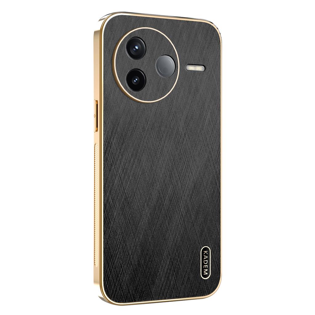 KADEM For Xiaomi Poco F7 Pro 5G/Redmi K80 5G Case Electroplating Silk Texture PU+TPU Phone Back Cover