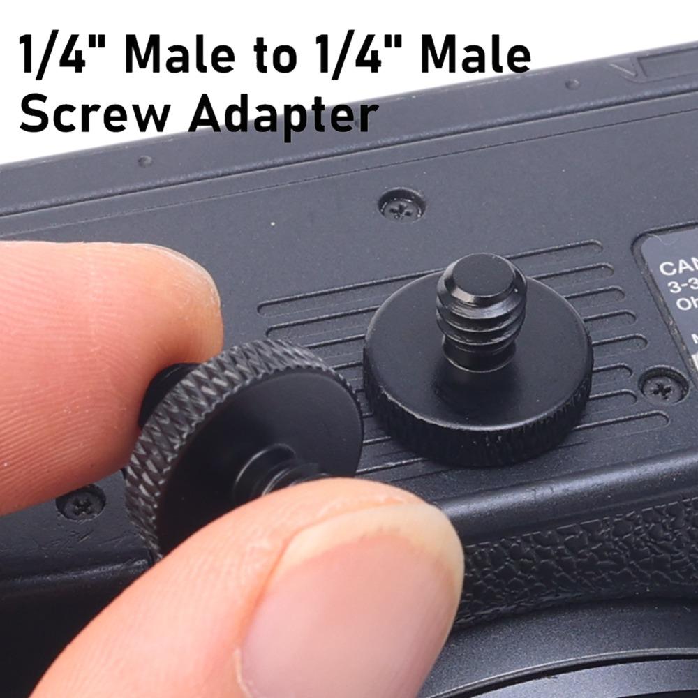1-6pcs 1/4" Male To 1/4" Male Threaded Tripod Screw Adapter Double Head Stud Mounting Thread Converter for Camera Tripod Mic