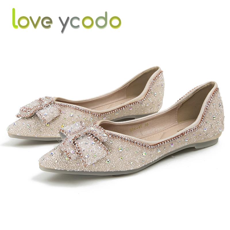 Women's Fashion Pumps, Bow Diamond Embellished Low Heel Casual Shoes Sizes 33-43