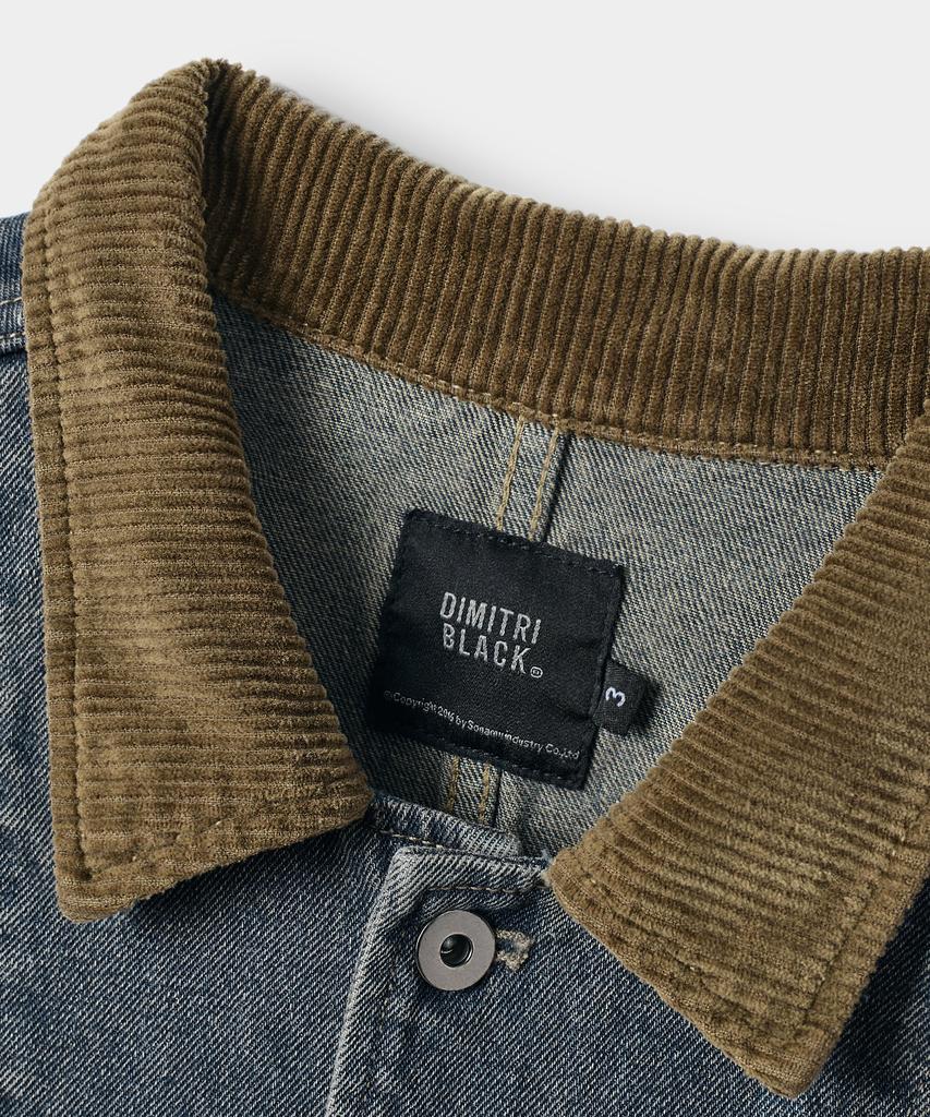 Dimitri Black French Work Jacket_Denim Dust Indigo