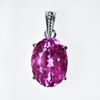 29.55 Ct NATURAL Pink Sapphire 925 CERTIFIED Sterling Silver Oval Shape Pendant MY.PDS-337-NS