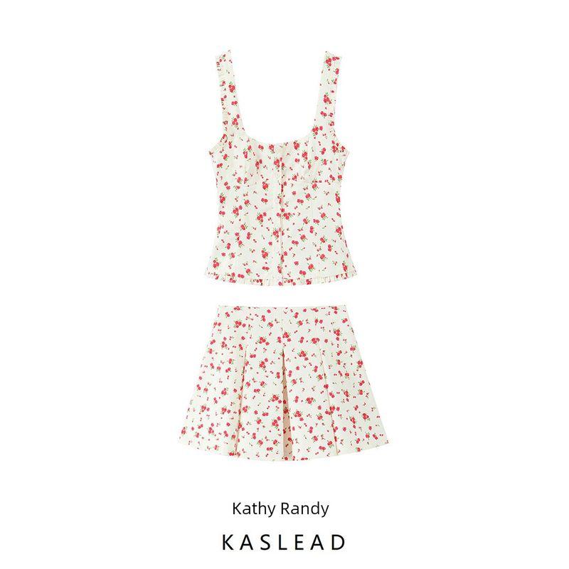 Kaslead New Arrival Women's Fashion Style Stretch Poplin Sleeveless Tops Skirt 4661076 2180404