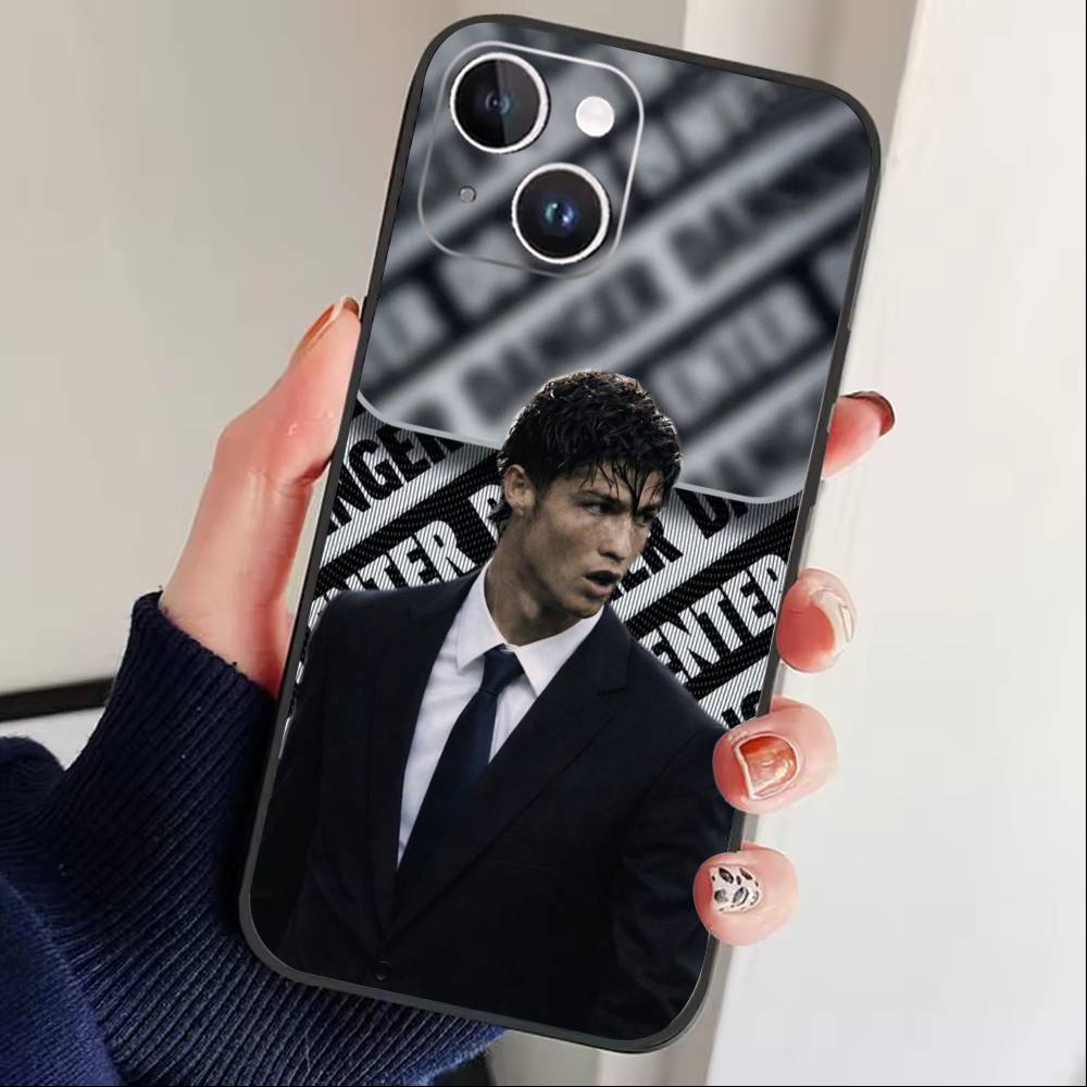 Player L-Ronaldo C-CR7 Phone Case For iPhone17,16,15,14,13,12 Plus,Max Soft Silicone Black Cover