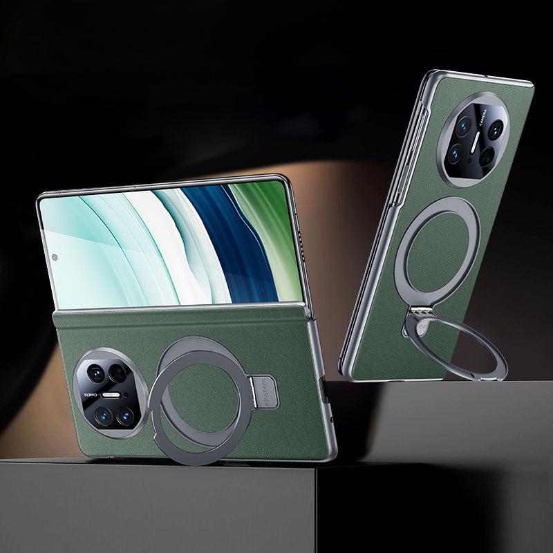 Suitable for Huawei Matex5 Mobile Phone Case Center Shaft Hinge X3 Magnetic Bracket Business Men's Lens Full-inclusive X6 Leather Case