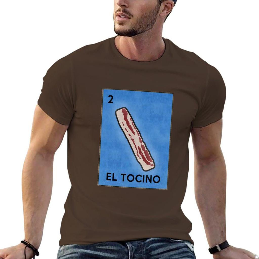 Lustiger Speck El Tocino Lotteriekarten Kunst Parodie Aufkleber T-Shirt Rapper Grafik-T-Shirts Kurzarm-T-Shirt für Männer
