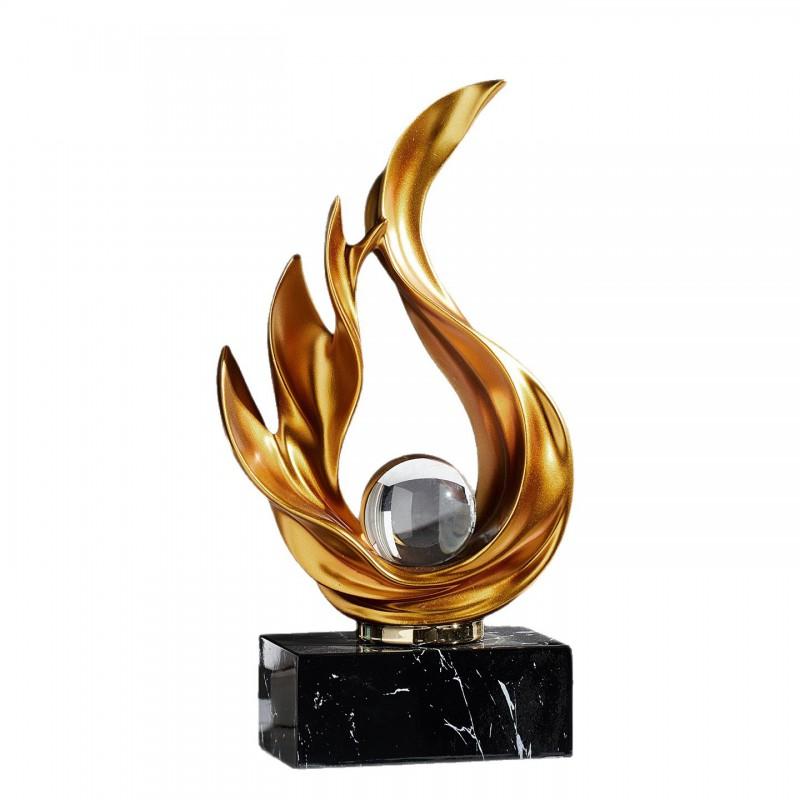 Abstract Flame Art Resin Sculpture Decor Living Room Office Study Entryway TV Cabinet Modern Home Decoration