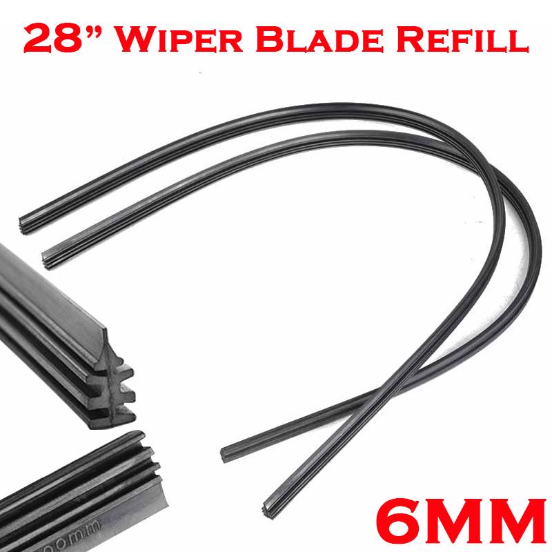 

2pcs 28 6mm Universal Car Rubber Frameless Windshield Wiper Blade Refill