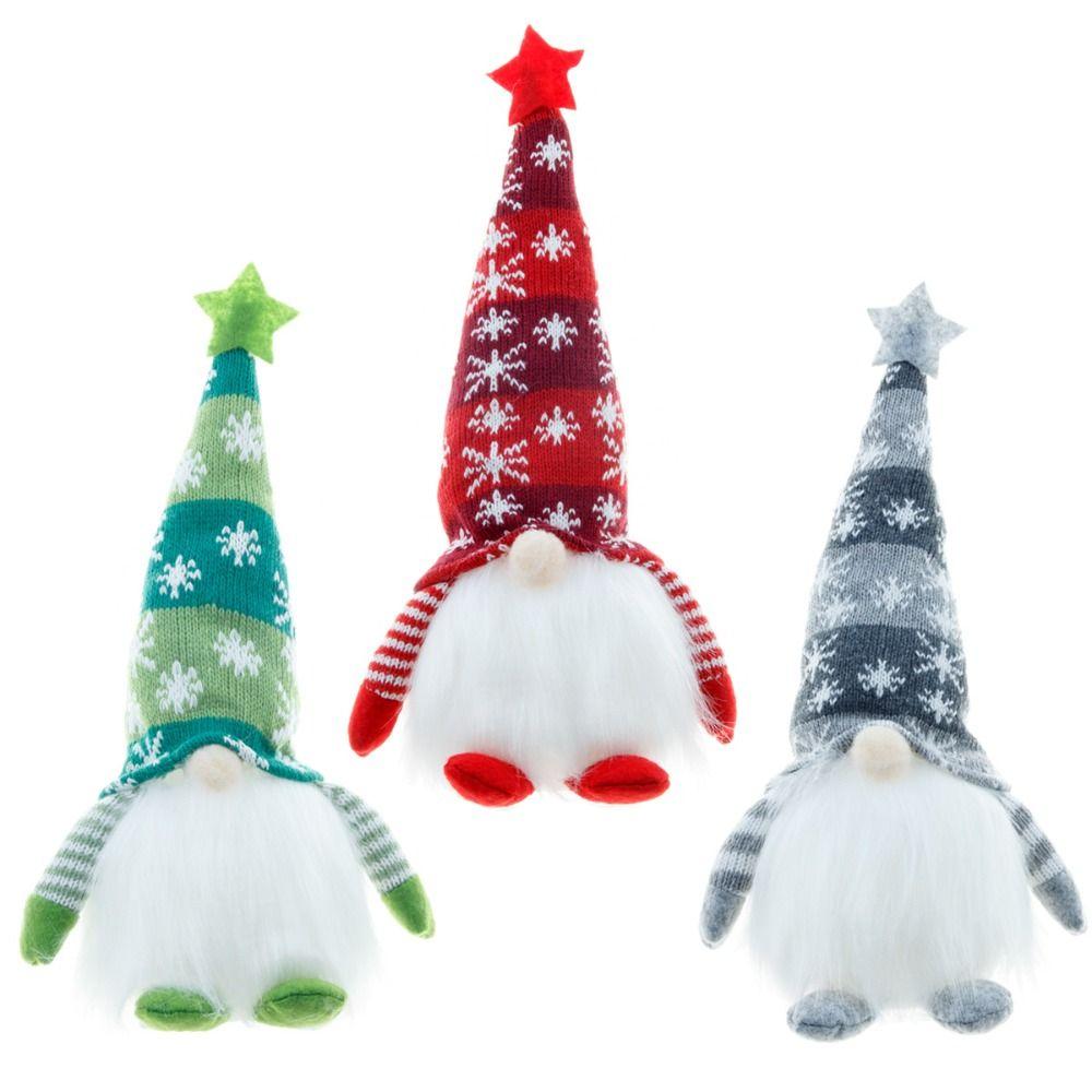 Gifts With Led Light Christmas Gnome Plush Doll Nordic Handmade Faceless Doll Knitted Tomte Ornaments New Year
