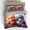 Cute Parrots With Cherry Blossoms Print Bedding Set 1 Duvet Cover 2 Pillowcases For Adult And Children Luxury Gift Full Size