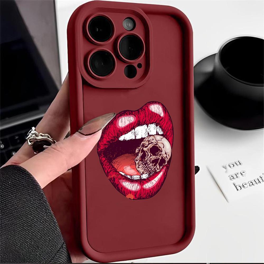 LZ20 Lips Kiss Design Silicone Phone Case for Infinix Smart 9 Hot 40i Tecno Camon 20 Pro Moto G22 G30 OnePlus Google Pixel 9 Shockproof Back Cover