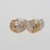 Sparkly Zirconia Hollow Golden Hoops, Statement Huggie Earrings