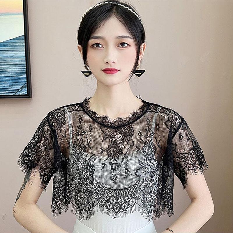 Women Scarf Lace Lace Shawl White Black Blouse Shoulders Scarf Fake Collar Cape Spring Autumn