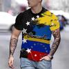 T-shirt a maniche corte con stampa bandiera del Venezuela, Maglietta casual alla moda