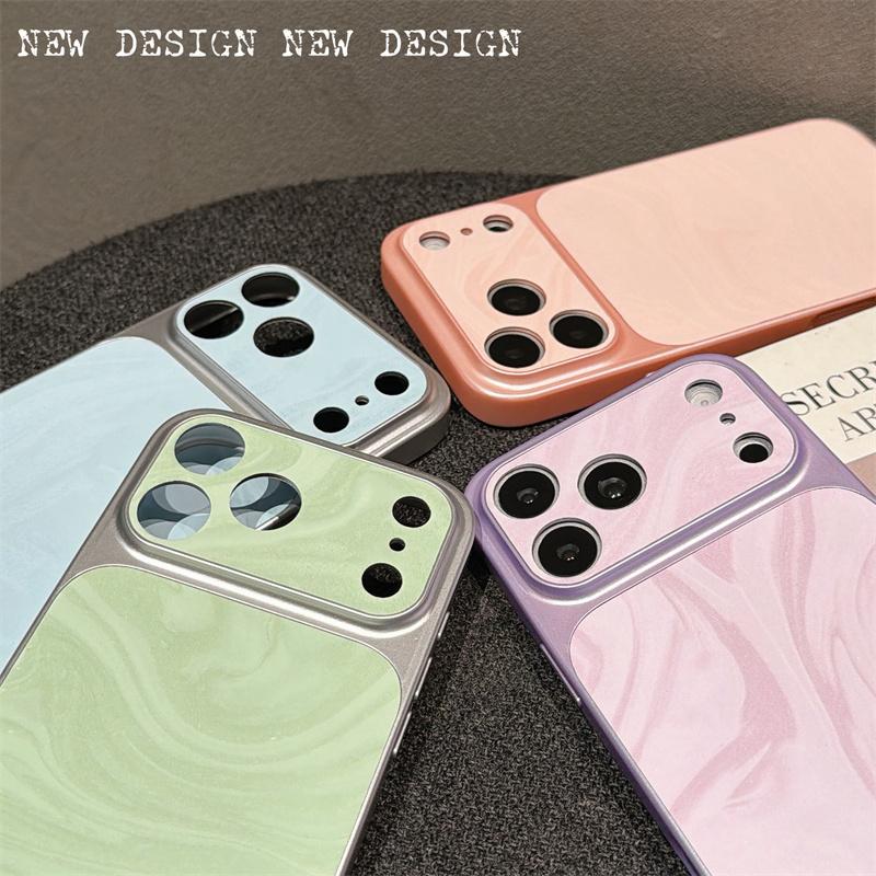 Fashion Velvet Matte Ripple Texture Gradient Phone Case For Apple iPhone 17 16 15 14 Plus 13 12 11 Pro Max Shockproof Soft Cover