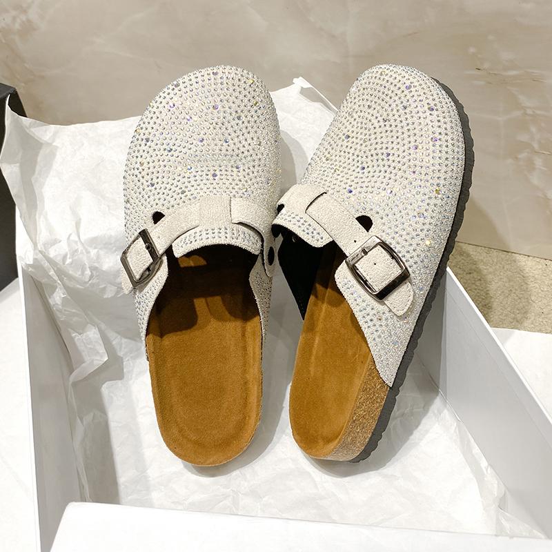 

Сабо з пробкової підошви для жінок. Чоловіки. Модні шкіряні мюлі. Комфортне взуття з картоплею. Пряжка. 35