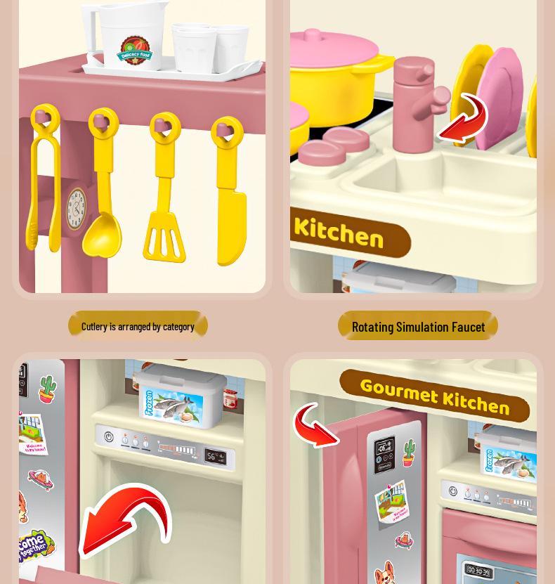 Kids' Cross-Border Kitchen Playset: Mini Cooking & Dining Simulation Toys for Boys and Girls