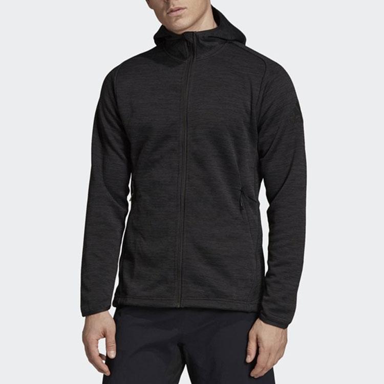 Adidas Hooded Comfortable Breathable Casual Sports Jacket Men Jackets Black DM4377