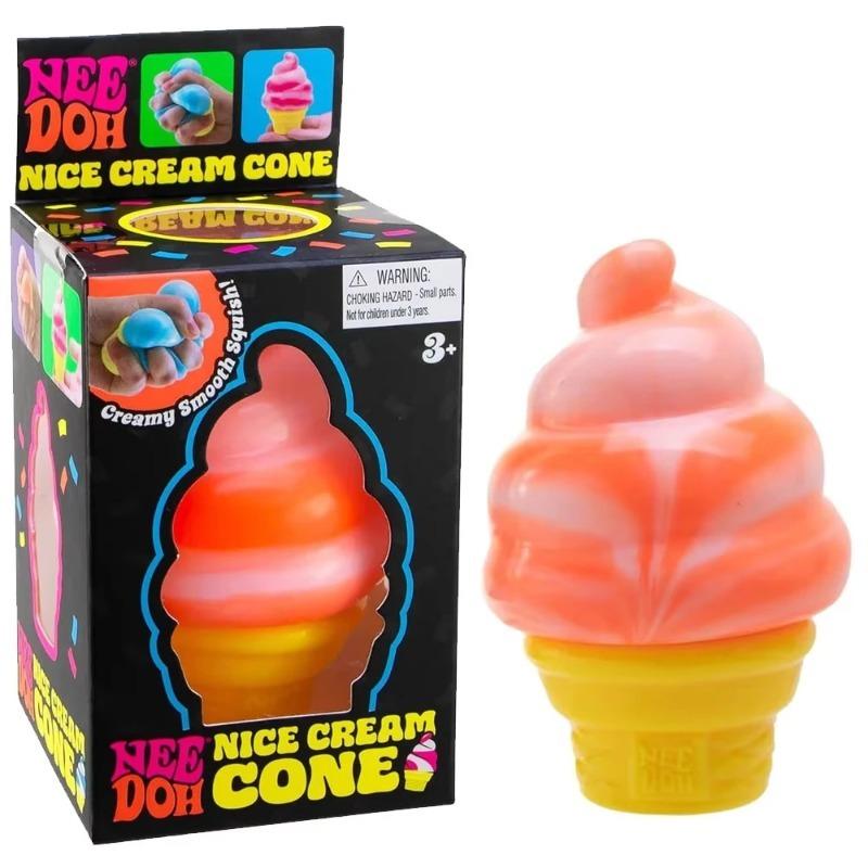 Creamy Squishy Ice Cream Cone Fidget Toys Playsets Soft Slow Rising Stress Reliever for Family Play Sensory Training Birthday Present