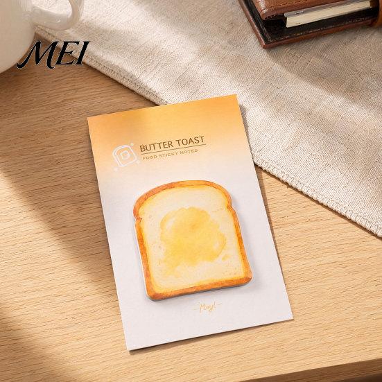 Note Pad Stick Pads, Funny Toast Bread Cookie Cheese Design Cute Notepad, 30 Notes Sheets/Pad Self Memo for Home Office Notebook Bookmarks Supplies