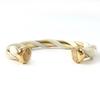 Very Good HERMES Bangle Twist Ivory Gold SV925 Women Used