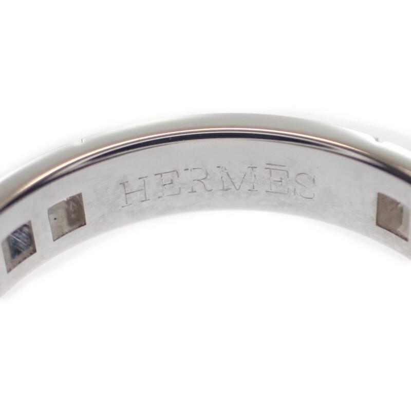 HERMES  #10(JP Size)  ring K18 white gold/diamond Women