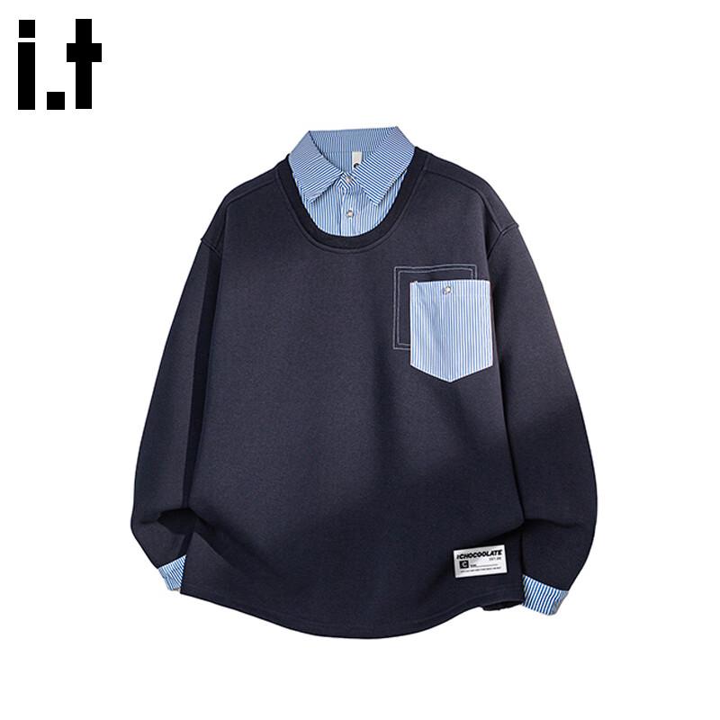 

:CHOCOOLATEit Men s Faux 2-Piece Heavyweight Stand Collar Sweatshirt XL