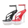 Walking Show Stripper Heels Clear Shoes Woman Platforms 15cm High Heels Sandals Women Sexy Fish Toe Wedding Shoes Flip Flops