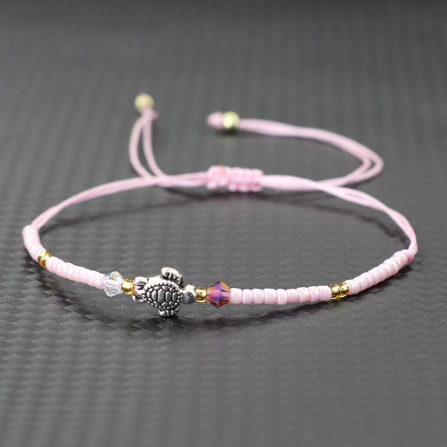 Neues handgeknüpftes dünnes Schnurarmband für Männer und Frauen, Strand, Surfen, Schildkröten-Armband, Bohemia Samenperlen-Armband, Valentinstagsgeschenk