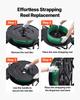 Banding Strapping Cart, Fit for PET / PP / Steel Strapping Coils with 20.3/40.6 Cm Core Size, Heavy Duty Strapping Dispenser Equipped with Upgrade