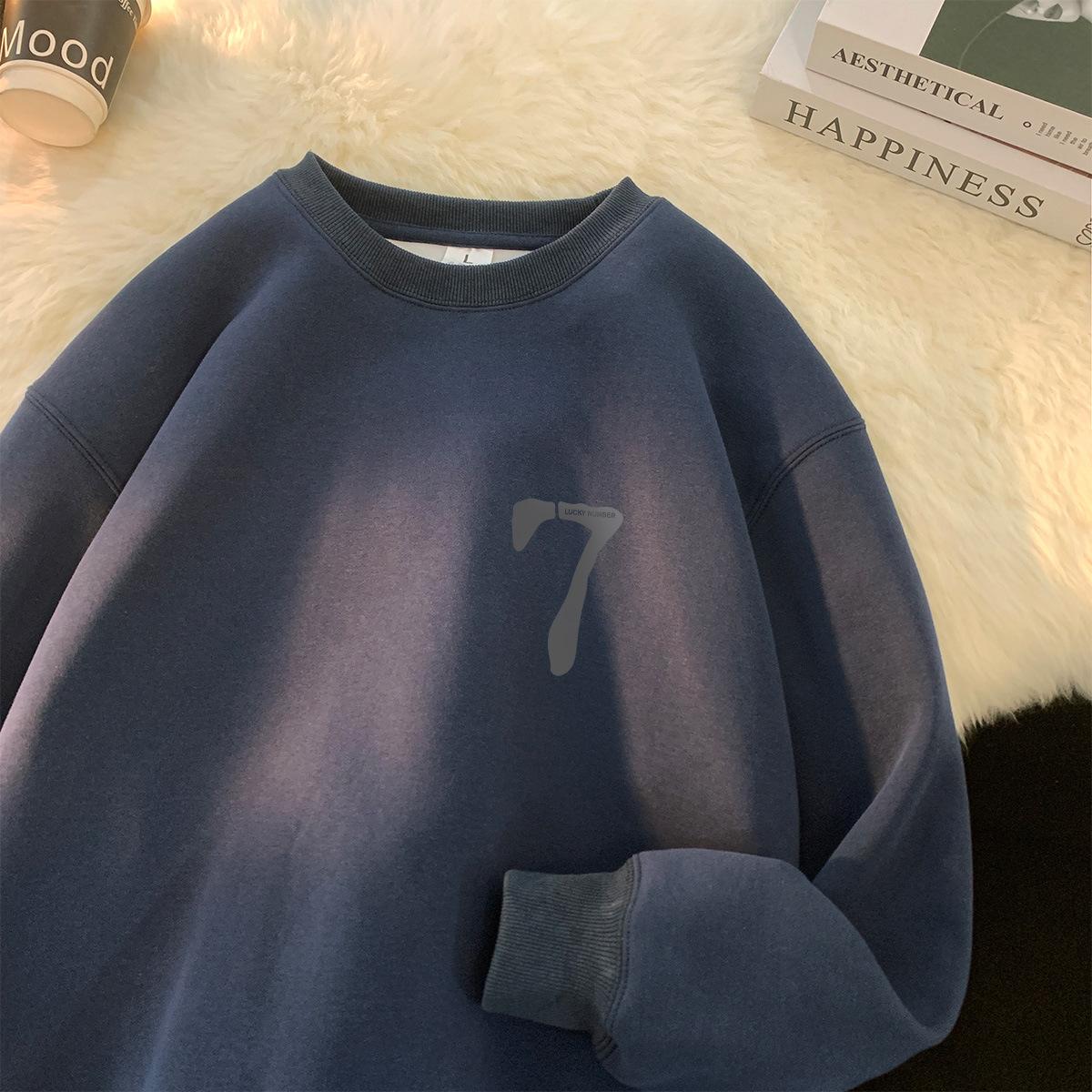 

Минималистичный свитер с круглым вырезом для мальчиков, новый однотонный свободного кроя большого размера, универсальная базовая рубашка на осень и зиму 5XL