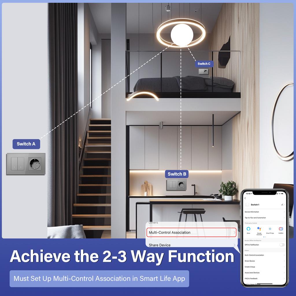 BSEED ZigBee Switches Wall Smart Click Light Switches Yellow Backlight Glass Frame Tuya APP Switch EU Wall Sockets with USB