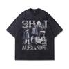 Herren T-Shirt Kurzarm Amerikanischer Retro Stern Direktdruck Oversize Große Version Baumwoll T-Shirt