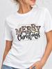 (Asian Size) Lovely Tree Style Christmas New Year Clothing T Shirt Women Fashion Festival Tee Top Print Female Woman Short Sleeve Graphic T-shirts