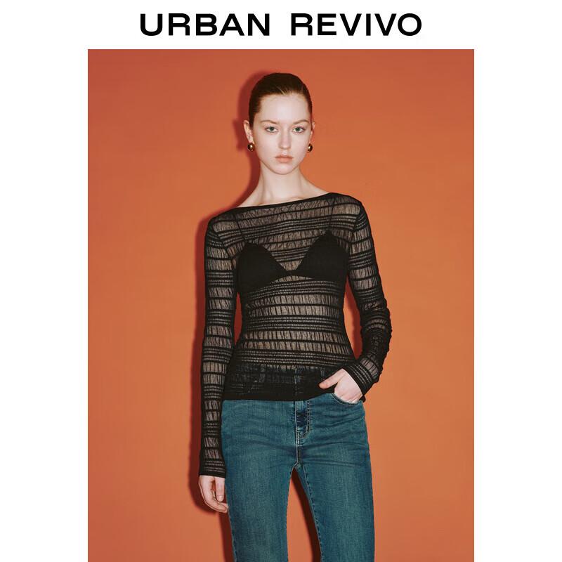 

UR Women s 2024 Spring Sheer Ribbed Knit Sweater M