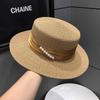 Pearl Top Hat Children Summer Beach Flat Top Straw Hat Seaside Sunshade Sunscreen Hat UV Protection Sun Hat