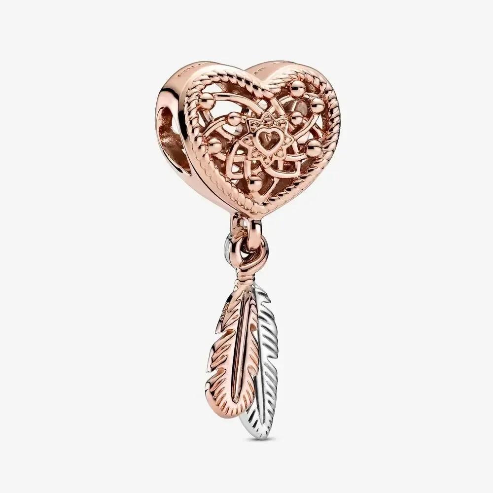 Fine Jewelry Rose Gold Family Tree Animal Mother Flower Original Copper Beads Charms For Necklace Diy Bracelet Women Gift