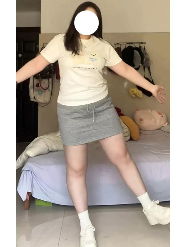 Plus Size High-Waisted Bodycon Sports Skirt for Women - Spring/Summer Anti-Exposure Skirt Pants