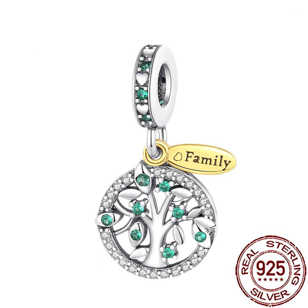 New Charms Copper Sister Daughter Mum Mother Family Love Heart Beads Fit Origina Bracelet Necklace Diy Jewelry