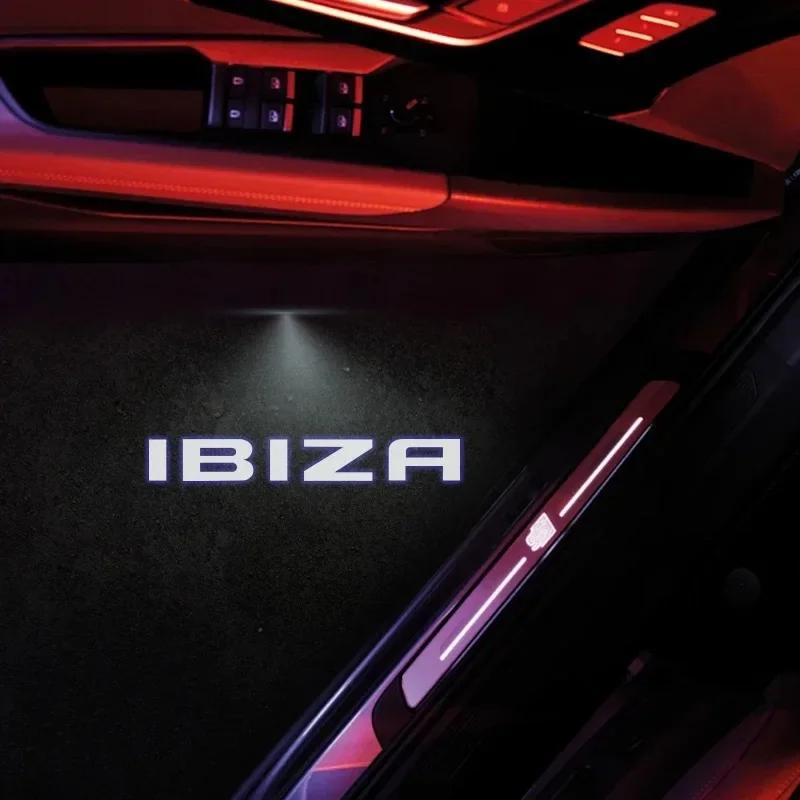 2 Stück Auto HD Projektor Lampe Auto Tür Kabellos Willkommenslicht LED Zubehör Für SEAT Cupra Ibiza Leon Ateca Arona
