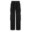 Fashion Women's Cuffed Multi-pocket Button Cargo Pants Low Waist Wide Leg Jeans