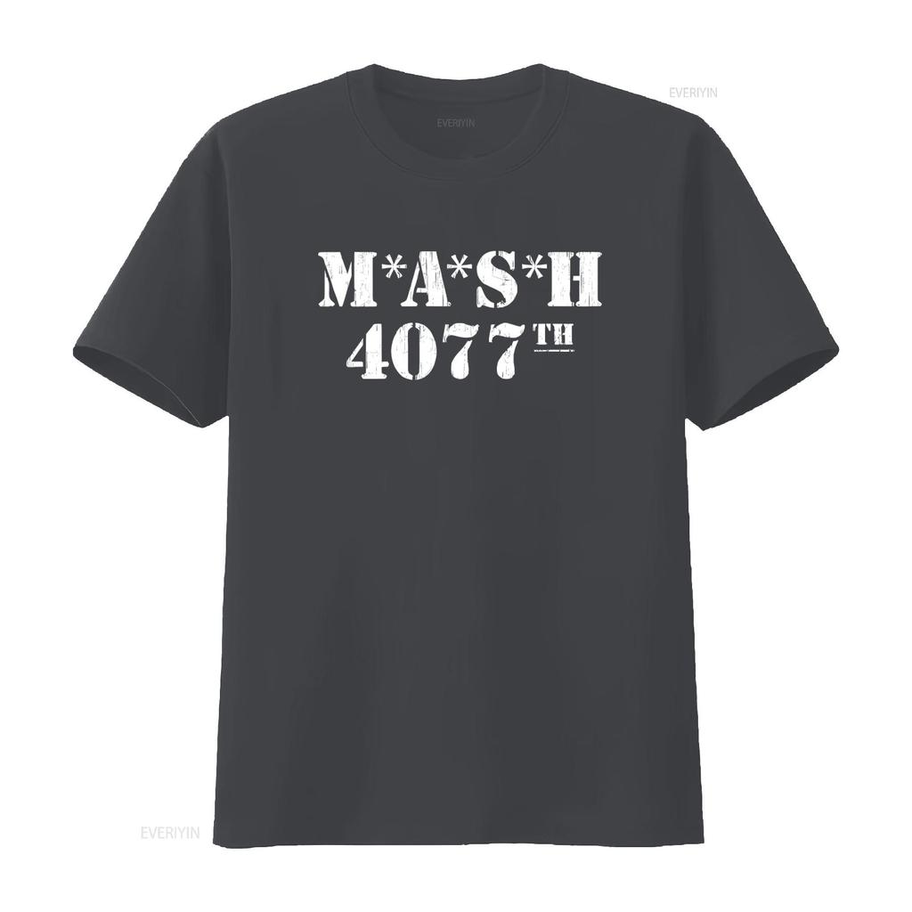 MASH 4077th Distressed T Shirt for Men Vintage Style Print vintage Washed Soft Casual Comfortable Slightly Stretched Breathable
