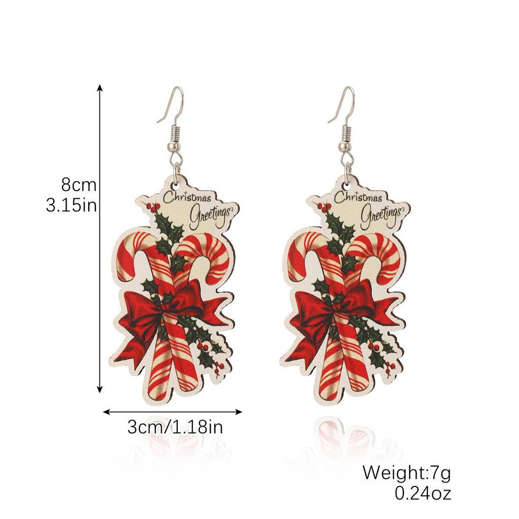 Trendy Snowflake & Santa Wooden Christmas Earrings