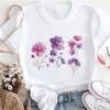 Cute Flower Trendy Casual Fashion Pattern Cartoon T-Shirt Printed Women's Short Sleeve O-Neck Clothing Summer Regular T-Shirt