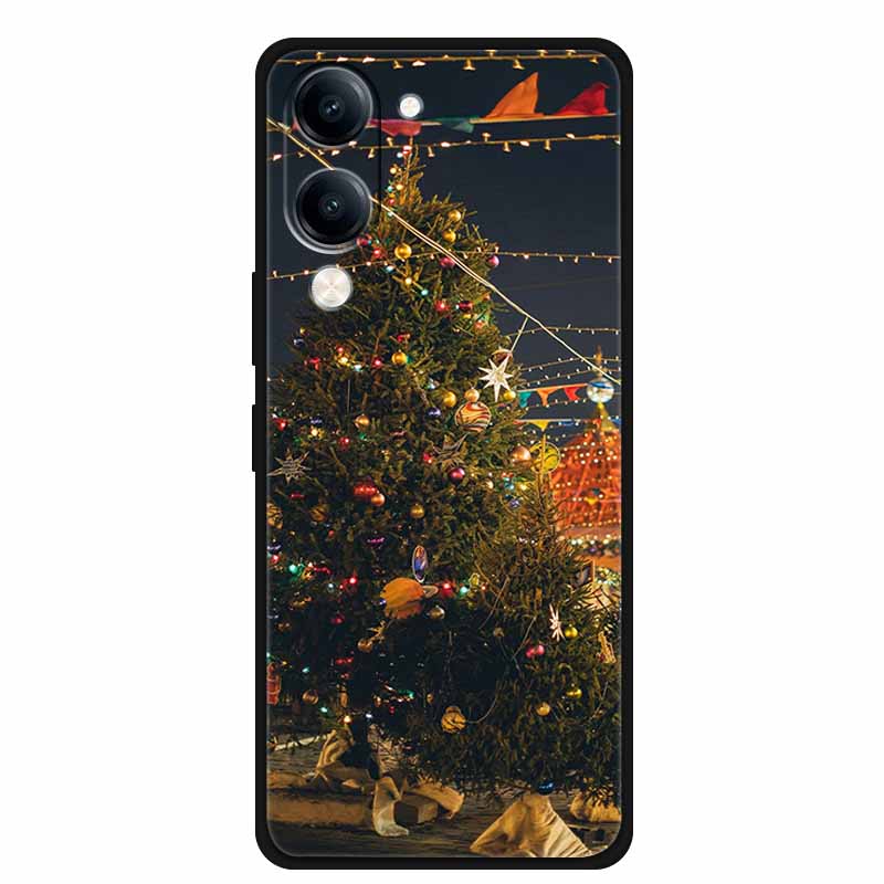 Christmas Case For Vivo Y04 Y04S Y37C Soft Silicone Phone Cover Funda For Vivo Y 04 04S 37C Black TPU Protective Bumper Casing