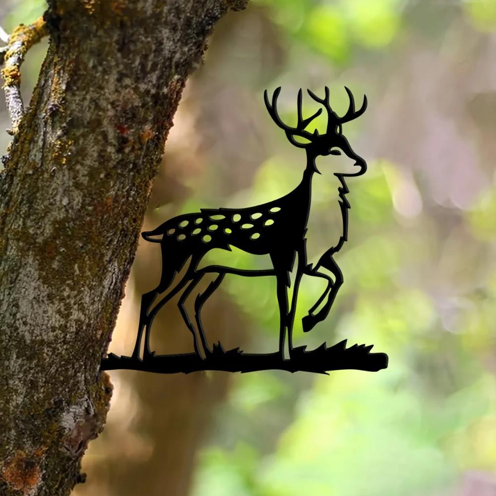 1 Stück Metall-Hirsch- oder Hirschkuh-Silhouette – Heim- und Gartendeko. Eine wunderschöne Gartenkunst aus Metall, perfekt für eine Hochzeit.