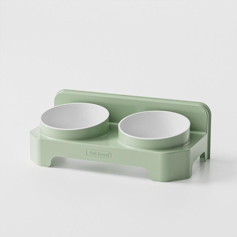 Pet Bowl for Drinking Water and Feeding, Double Bowl To Prevent Knocking, Cat Bowl, Dog Bowl, Deepened Water Splash-proof, Cat and Pet Supplies