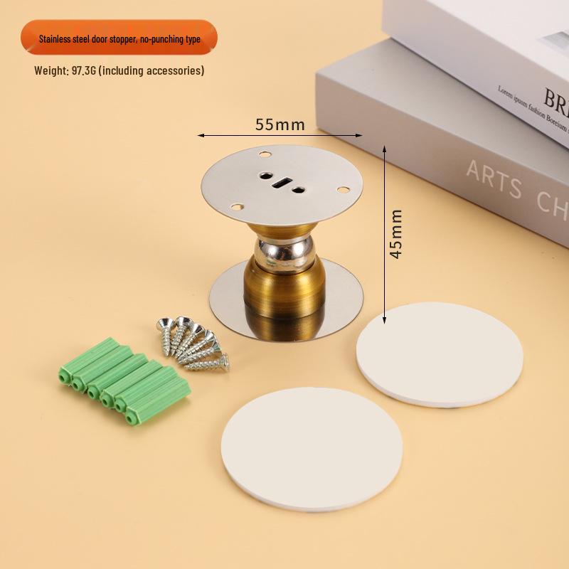 Magnetic Silicone Door Stopper: No-Drill, Anti-Collision Mini Stop for Wooden Bedroom Doors, Windproof Design.